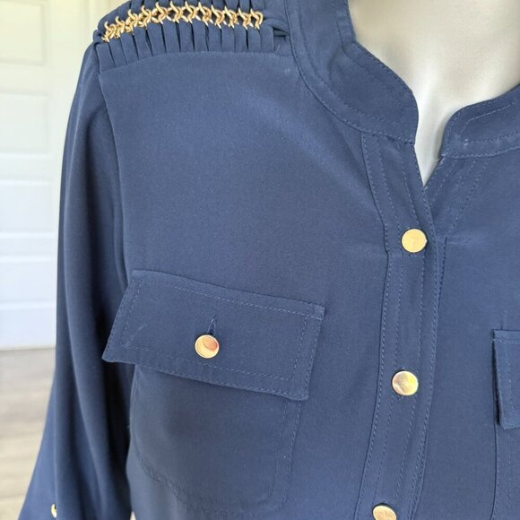 Michael Kors Long Sleeve Silk Finish Dress Size 6 - Picture 3 of 5